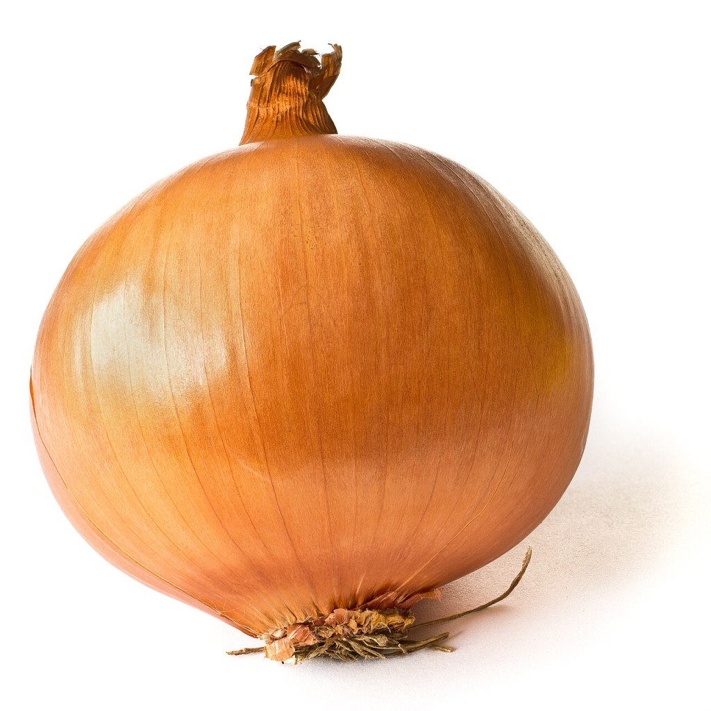 Cebolla amarilla de piel dorada